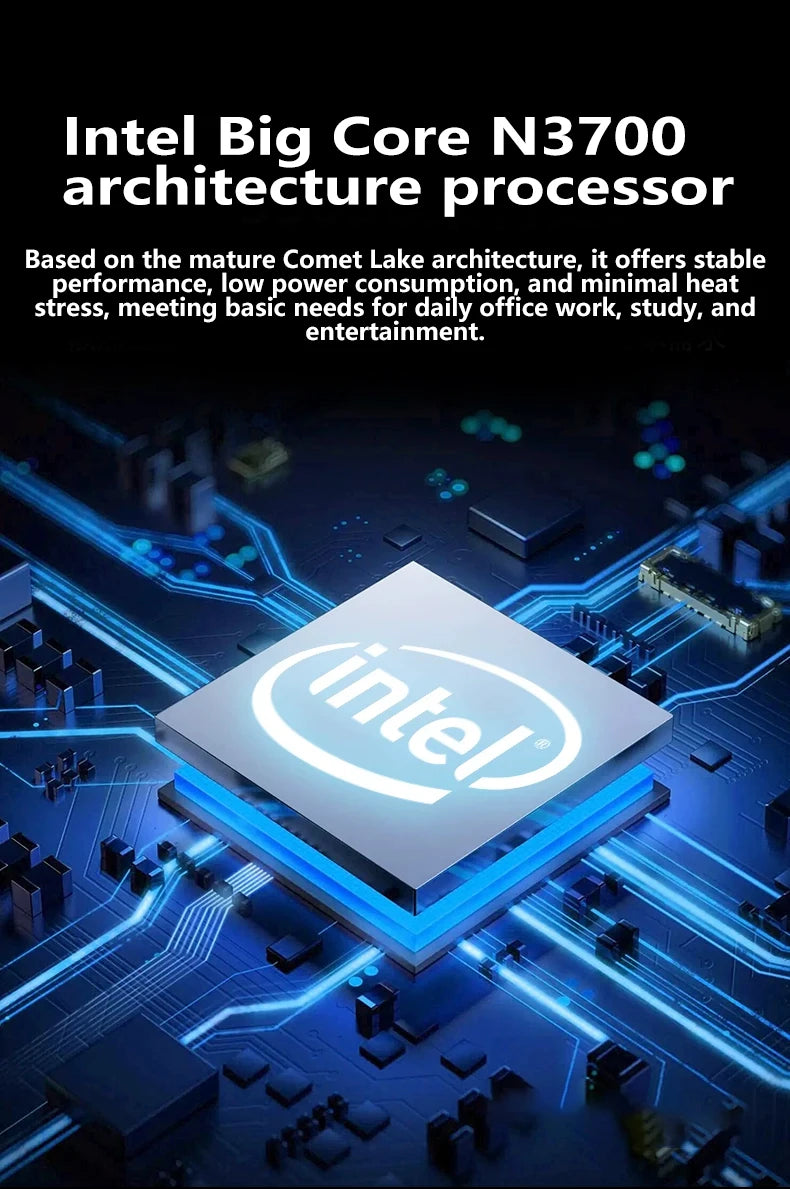 14.1" Intel N3700 Ultra Slim Notebook – 16GB RAM, Up to 2TB SSD, 1080P Display, Windows 11
