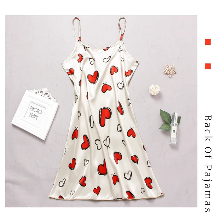 Silk Suspender Mini Nightdress — Sexy Spaghetti Strap Sleepwear