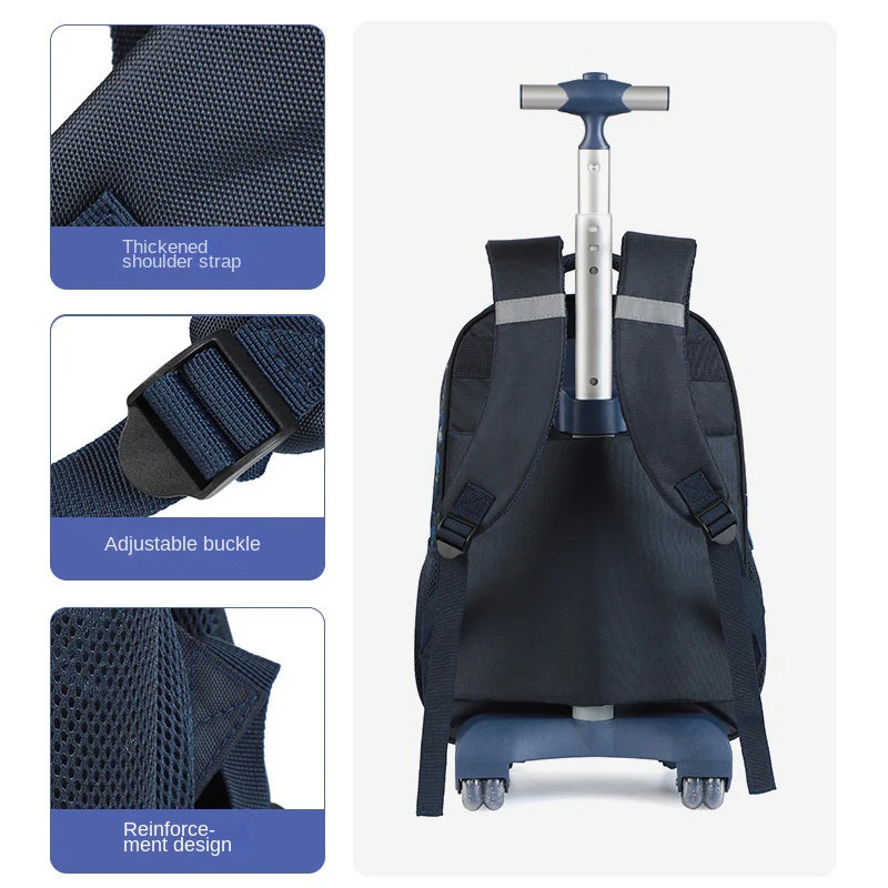 Rolling School Backpack – Boys Wheeled Book Bag