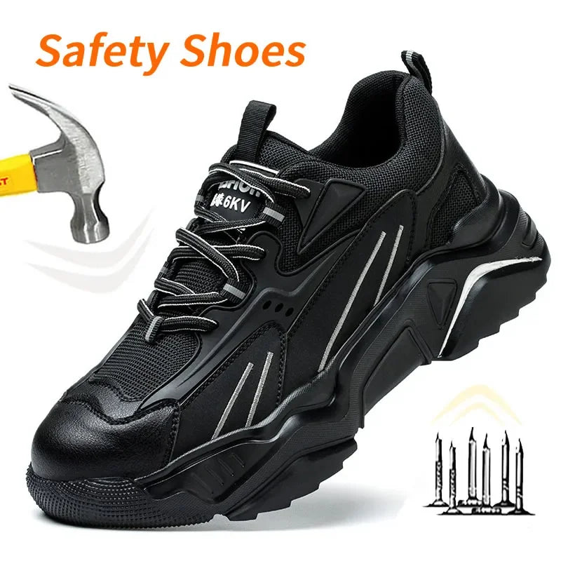 Steel Toe Safety Sneakers – Kevlar Anti-Puncture Insulated Work Shoes
