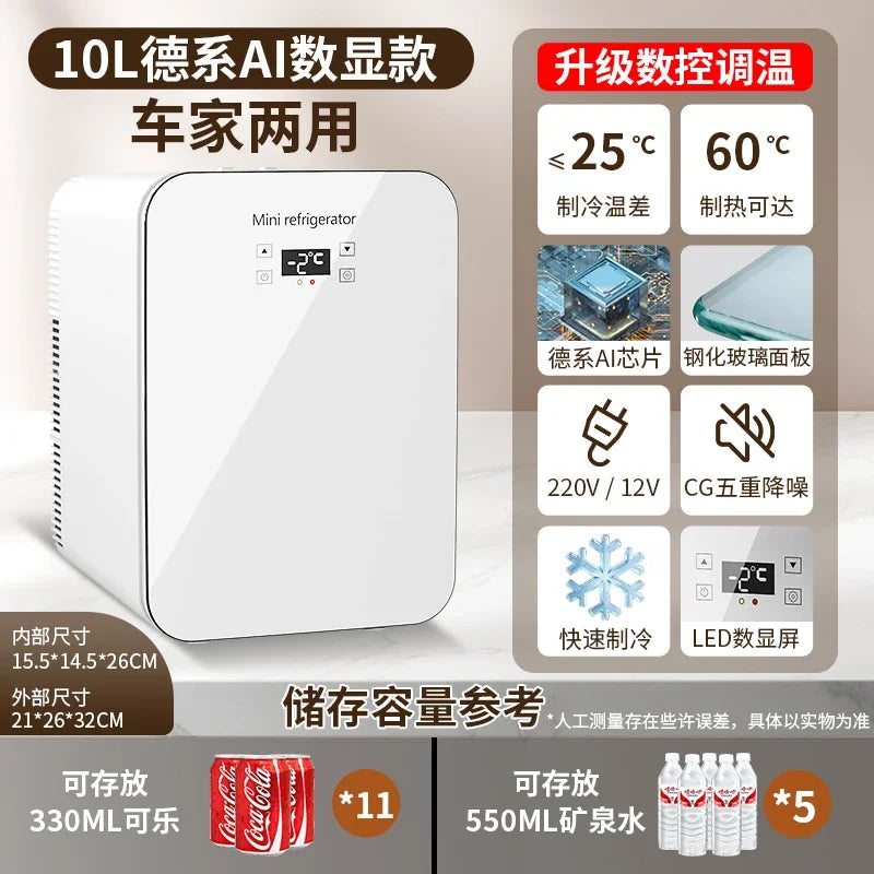 220V Portable Mini Freezer – Car & Home Refrigerator for Travel, Dorm & Office