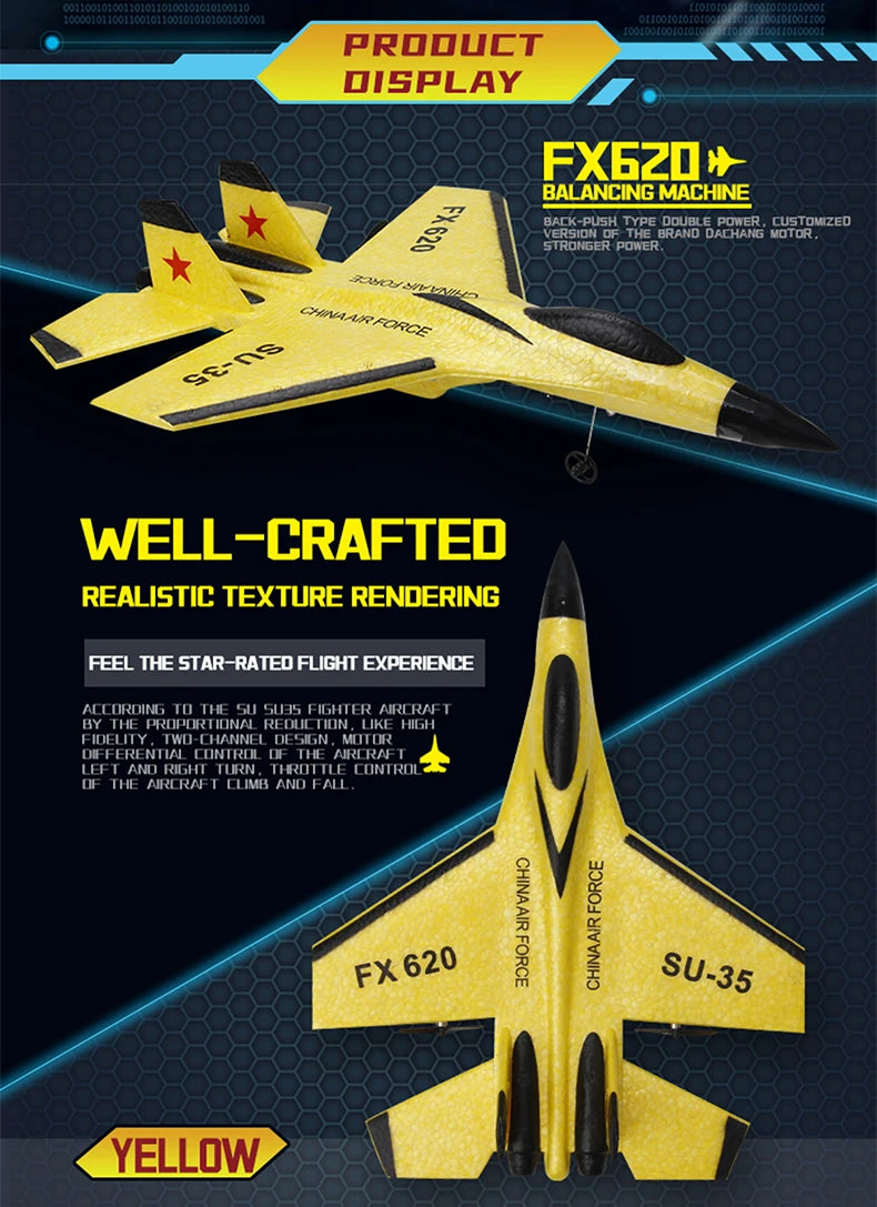 SU35 2.4G RC Foam Fighter Glider Airplane – Remote Control EPP Fixed Wing Plane