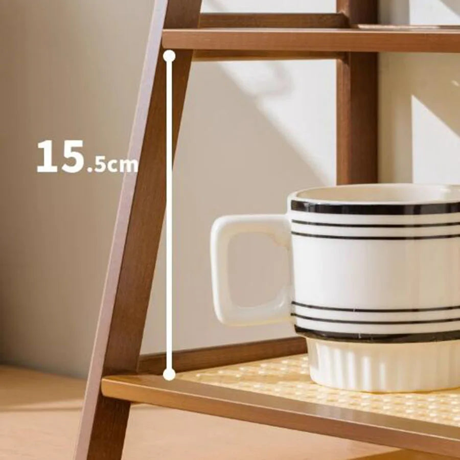 2-Layer Bamboo Coffee Cup Holder & Countertop Organizer Shelf