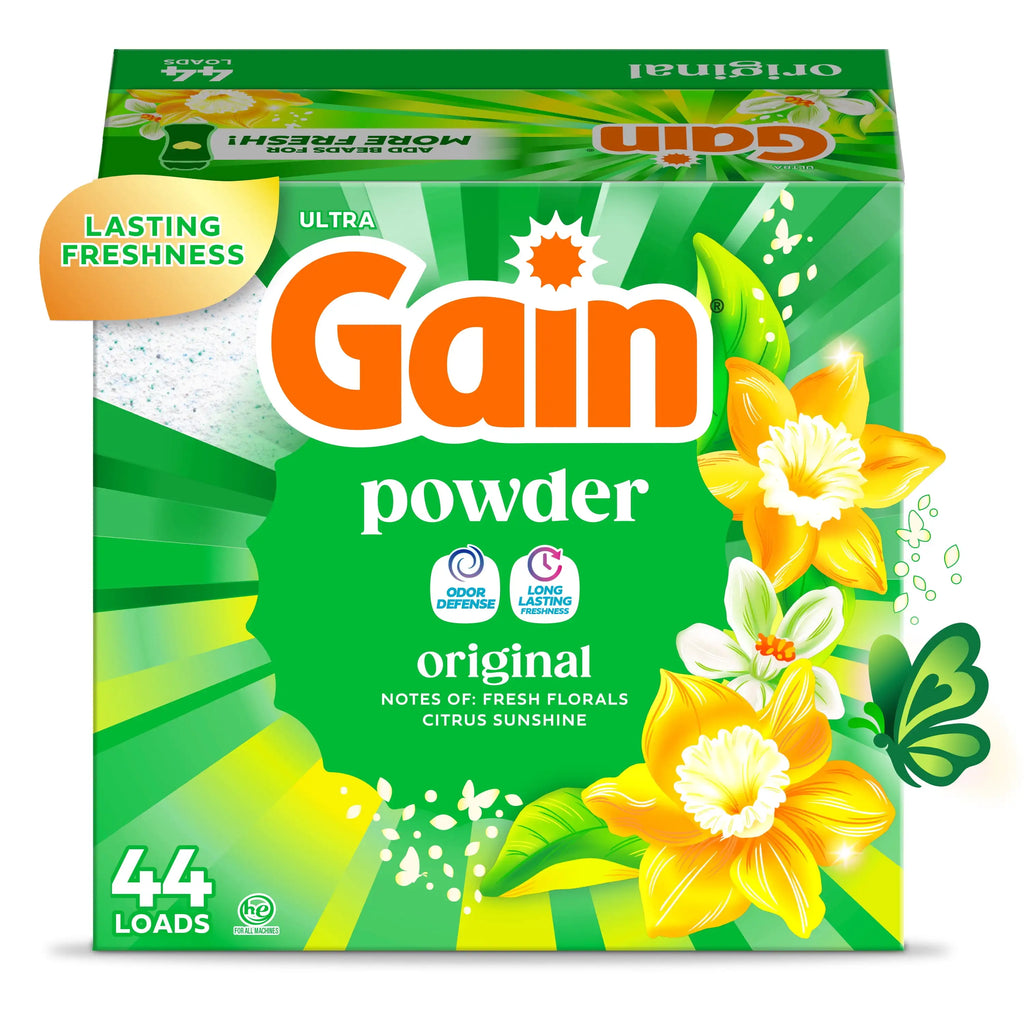 Weeks of Freshness in Every Wash — Gain Original Powder Laundry Detergent | 44 Loads, 40 oz, Aroma Boost, HE Safe