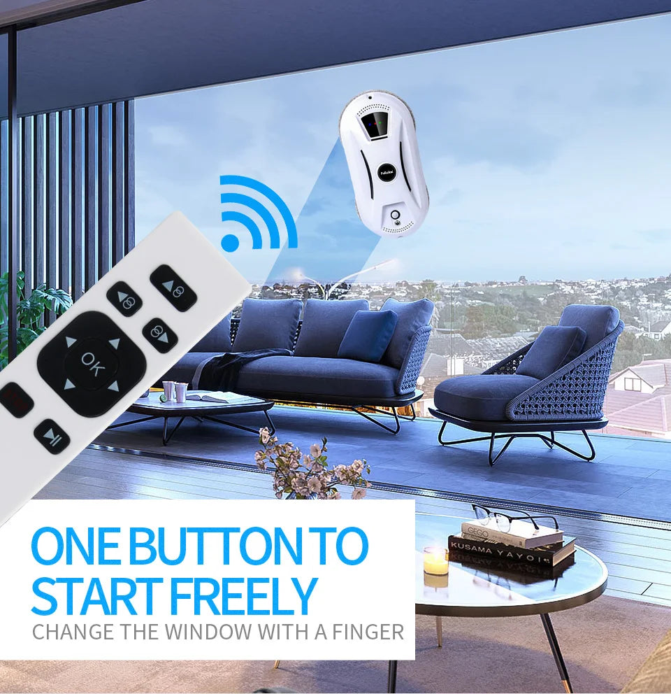 Ultra Thin Window Cleaning Robot – Electric Remote Control Glass Cleaner for Home