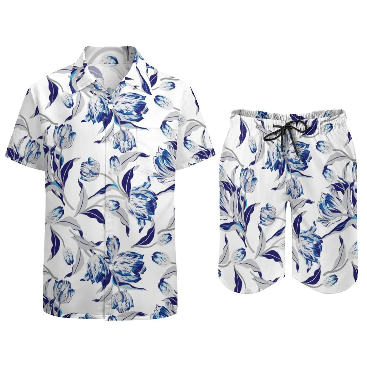 Men's Psychedelic Magic Mushroom 3D Print Shirt & Beach Shorts – Oversized Hawaiian Set