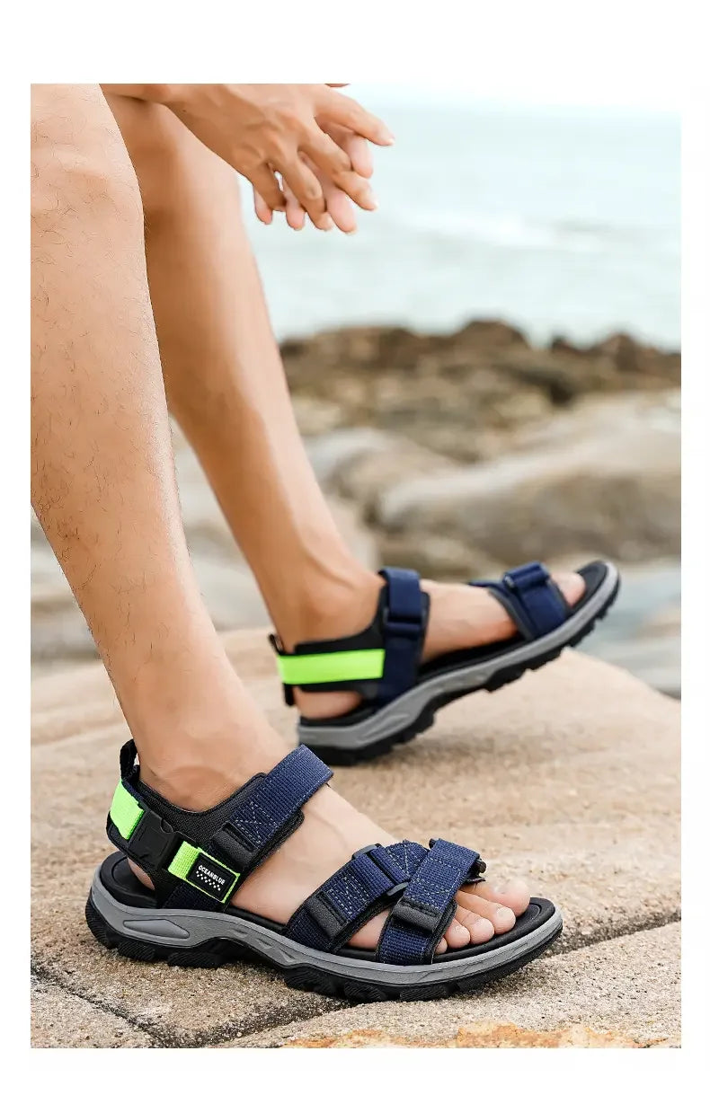 Men's Casual Outdoor Sport Sandals — Adjustable Ankle-Wrap Beach & Hiking Sandals