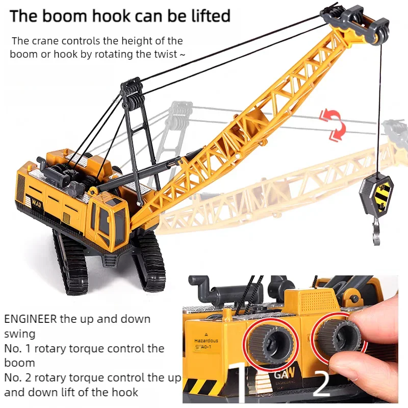 Die-Cast Engineering Vehicle Toy – Excavator, Crane, Bulldozer & Backhoe for Kids