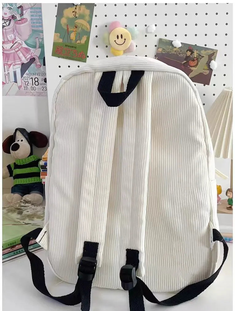 Corduroy Backpack – Girls School & Everyday Book Bag