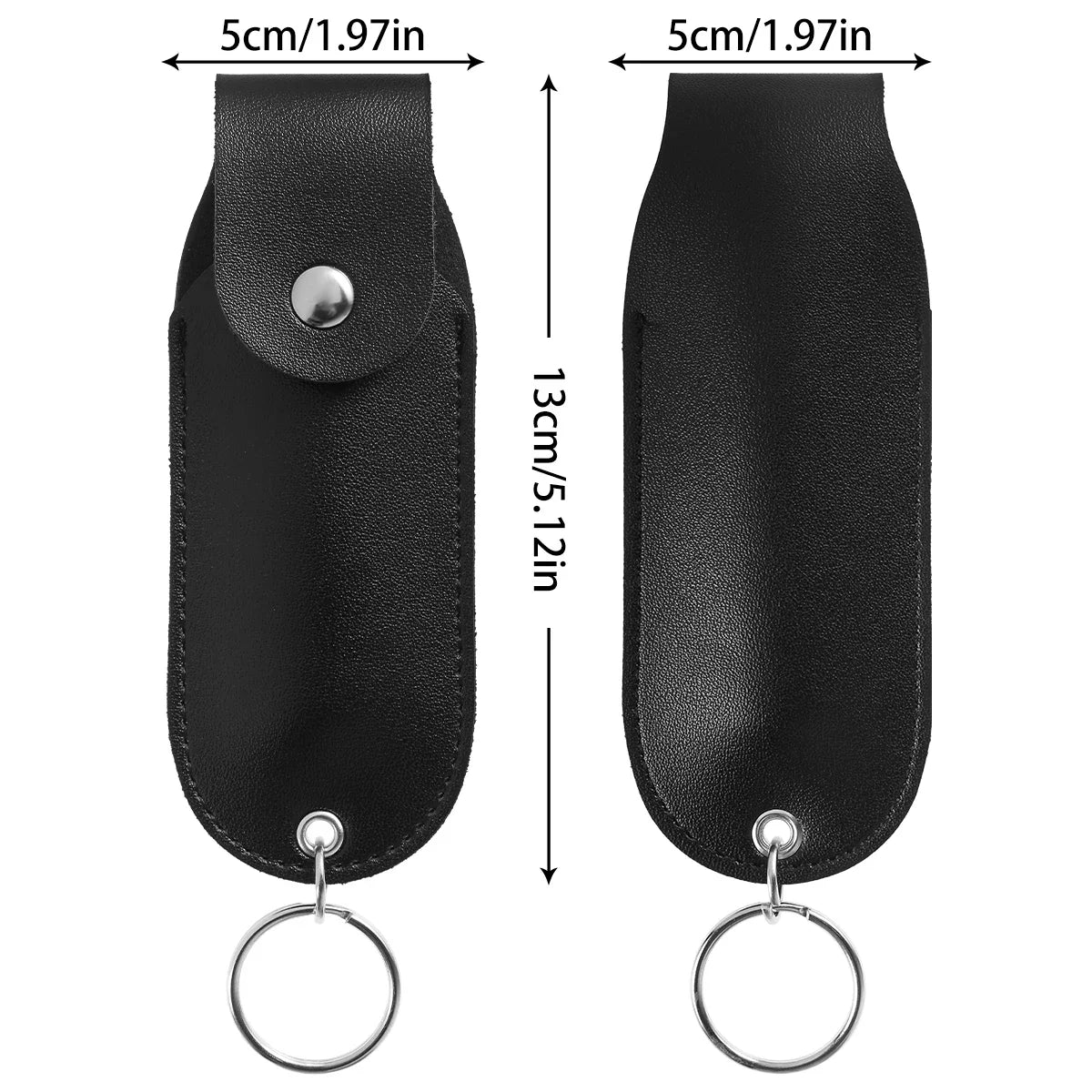 Mini PU Leather Pepper Spray Pouch — Flip-Top Holder with Keychain Clip for Women's Self Defense