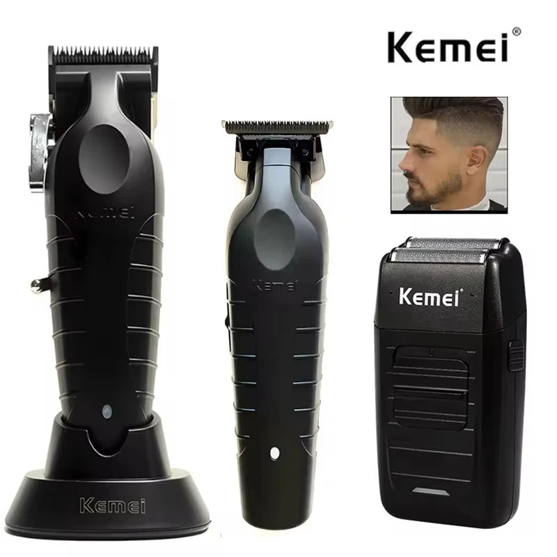 Kemei KM-2296 / KM-2299 / KM-1102 Professional Hair Clipper Kit – USB Rechargeable, 180-Min Runtime
