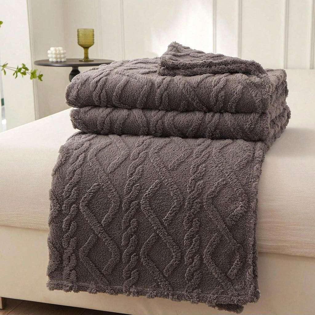 Single-Layer Coral Fleece Blanket – Lightweight Multi-Purpose Bed Cover, Sofa Cover & Nap Blanket