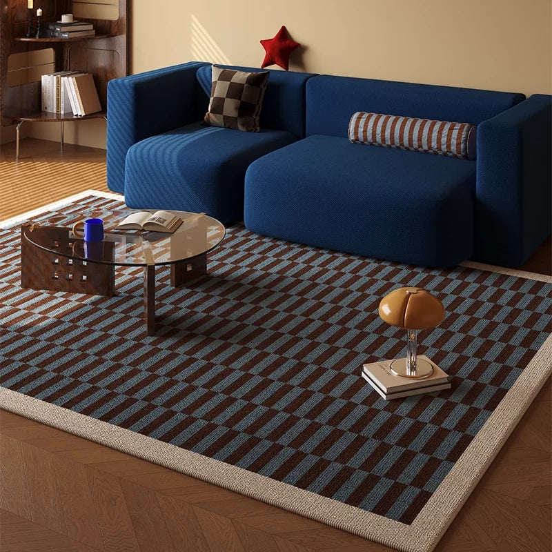 VIKAMA Vintage Crystal Velvet Rug – Stain-Resistant Non-Slip Living Room & Bedroom Mat