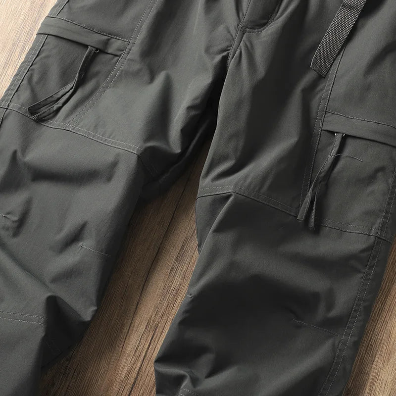 Men's Fleece-Lined Waterproof Hiking Pants — Loose Windproof Outdoor Workwear