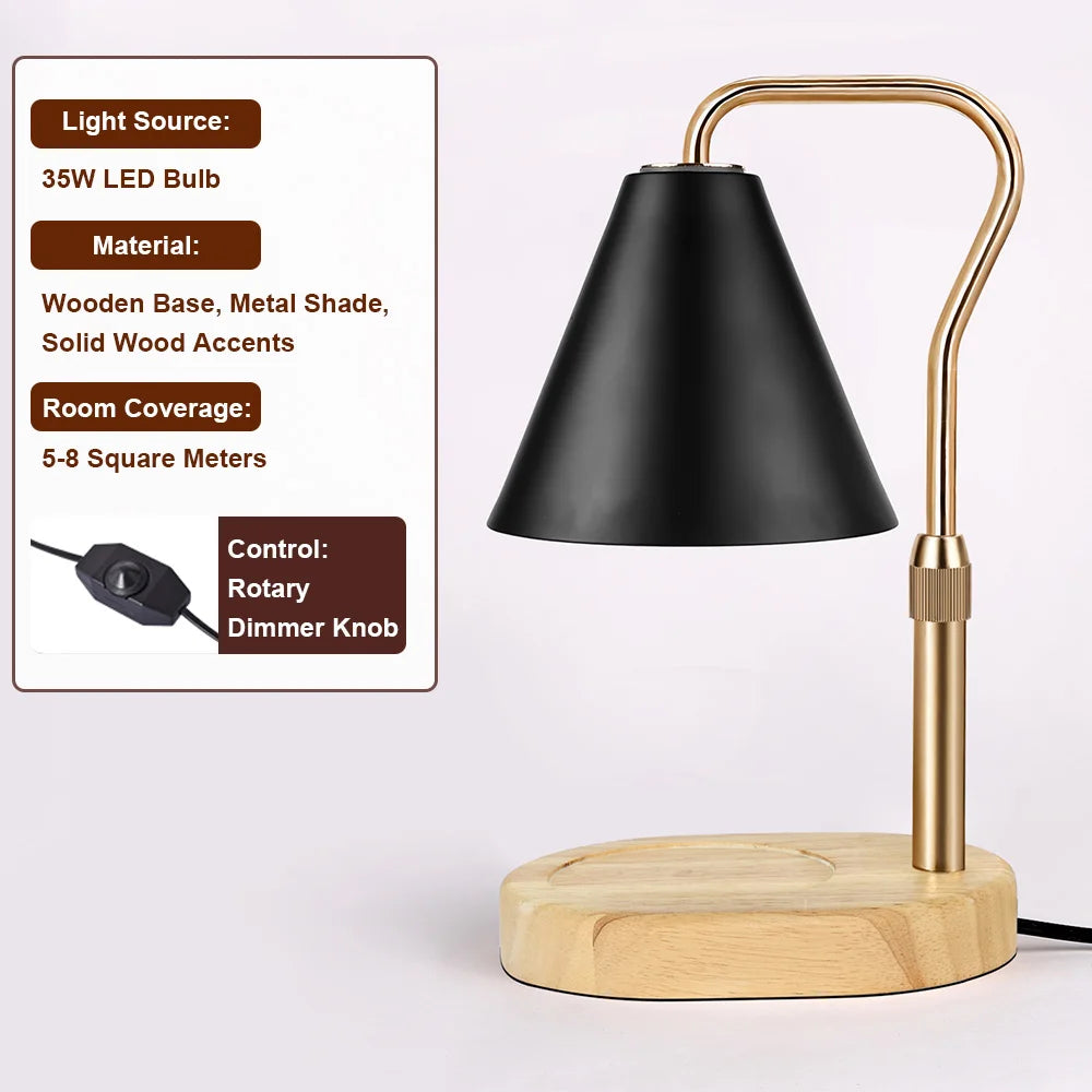 Dimmable Candle Warmer Lamp with Timer and Adjustable Height