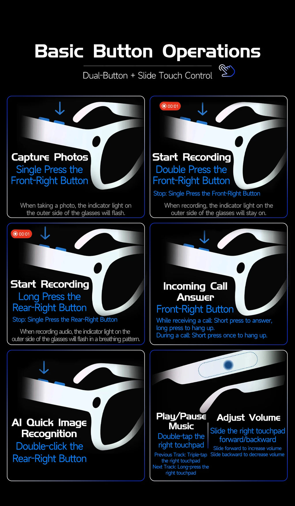2026 800W Dual-Lens AI Smart Glasses — 4K HD, AI Translation, Bluetooth 5.3 & ChatGPT