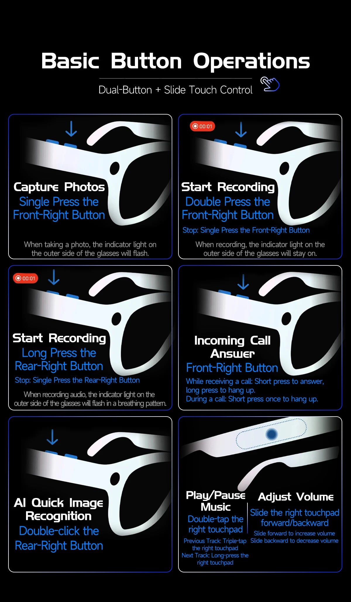 2026 800W Dual-Lens AI Smart Glasses — 4K HD, AI Translation, Bluetooth 5.3 & ChatGPT