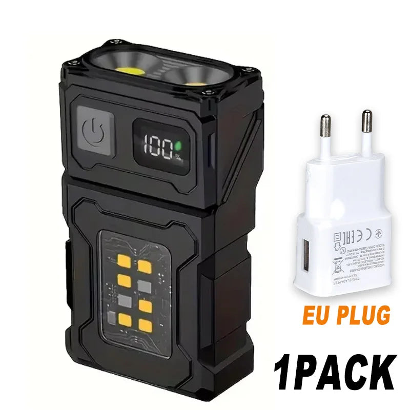 Rechargeable EDC Magnetic Mini Work Light – Adjustable LED Camping Lamp for Hiking, Fishing & Emergencies