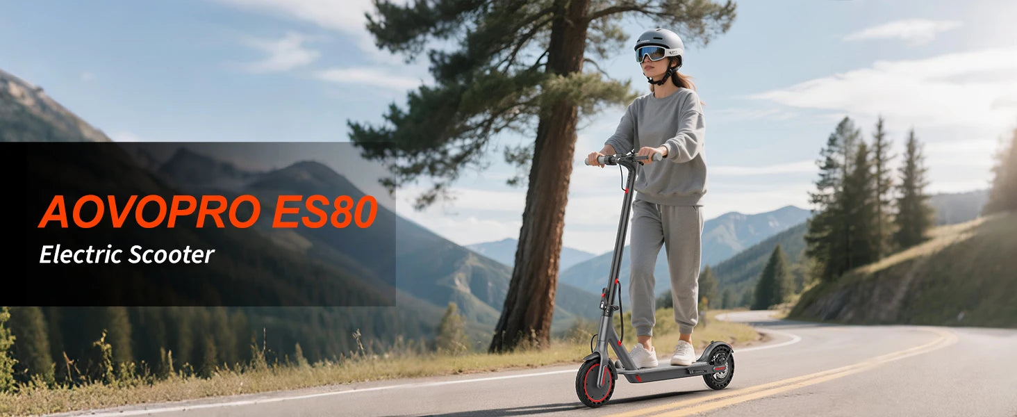 AOVOPRO ES80 Electric Scooter — 350W Motor, 19 MPH, 10.5Ah Battery, Smart App, Foldable