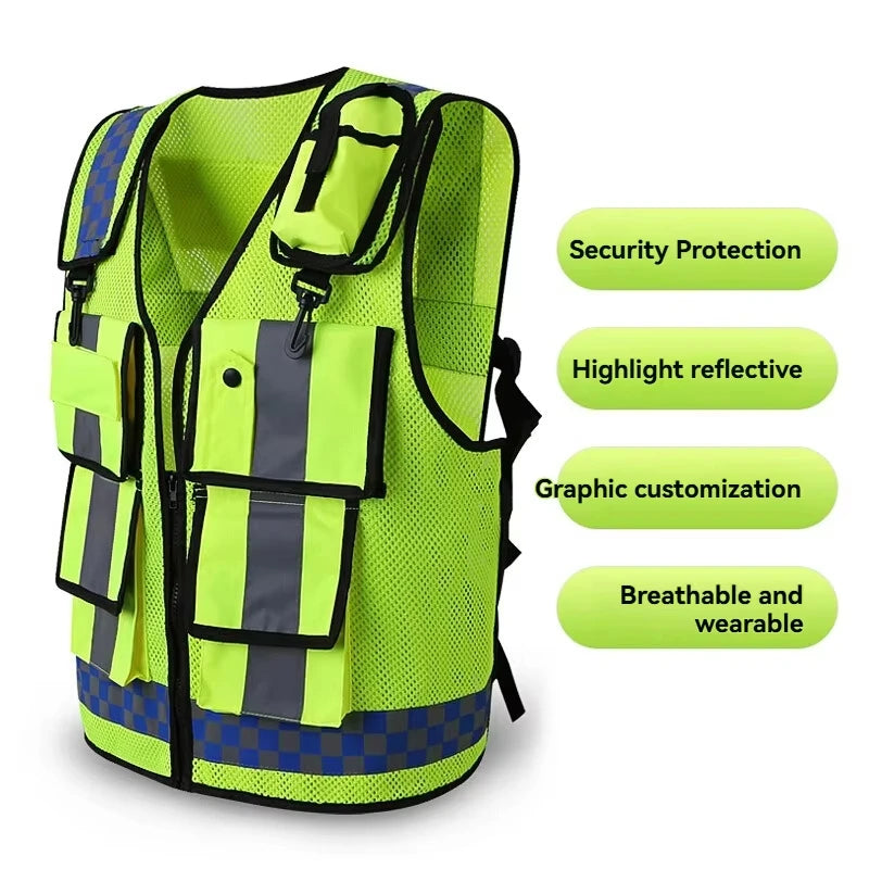 Breathable Mesh Work Vest – Adjustable Utility Vest for Men