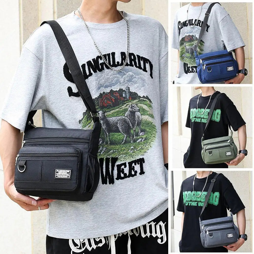 Men's Large Capacity Crossbody Bag – Multi-Pocket Business Shoulder Handbag in 4 Styles