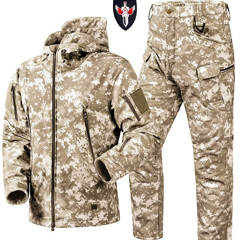 Men's Tactical Fleece Set – Waterproof Soft Shell Jacket & Pants