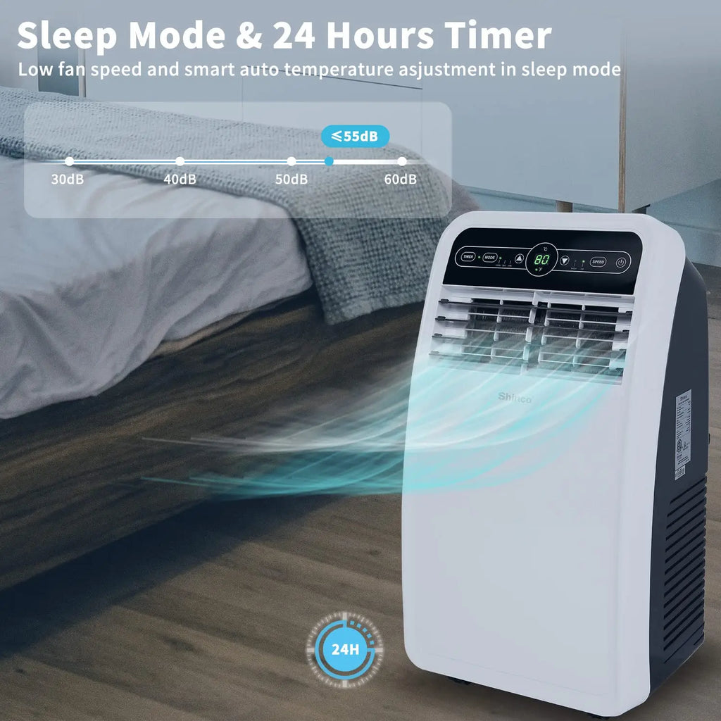 Shinco 8,000 BTU Portable Air Conditioner — 3-in-1 Cool, Dehumidifier & Fan for Rooms up to 350 sq ft