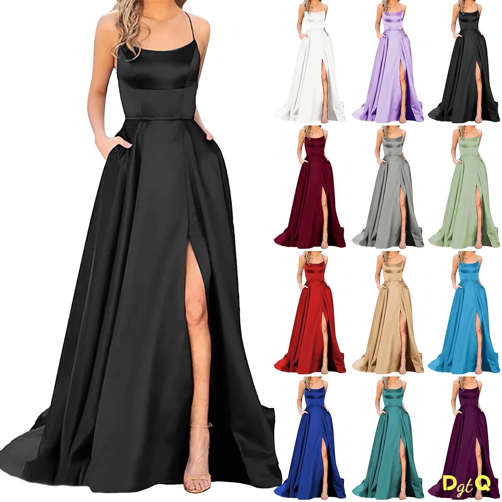 2024 New Women Dress Elegant Vintage Ladies Backless Long Dresses Wine Party Prom Wedding Floor Length Evening Dress For Women