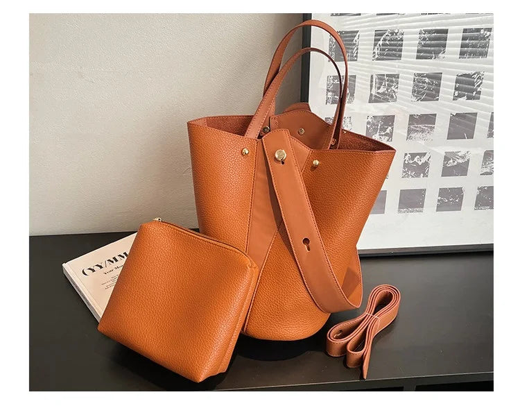 Luxury PU Bucket Bag – Trending Crossbody Shoulder Tote for Women 2026