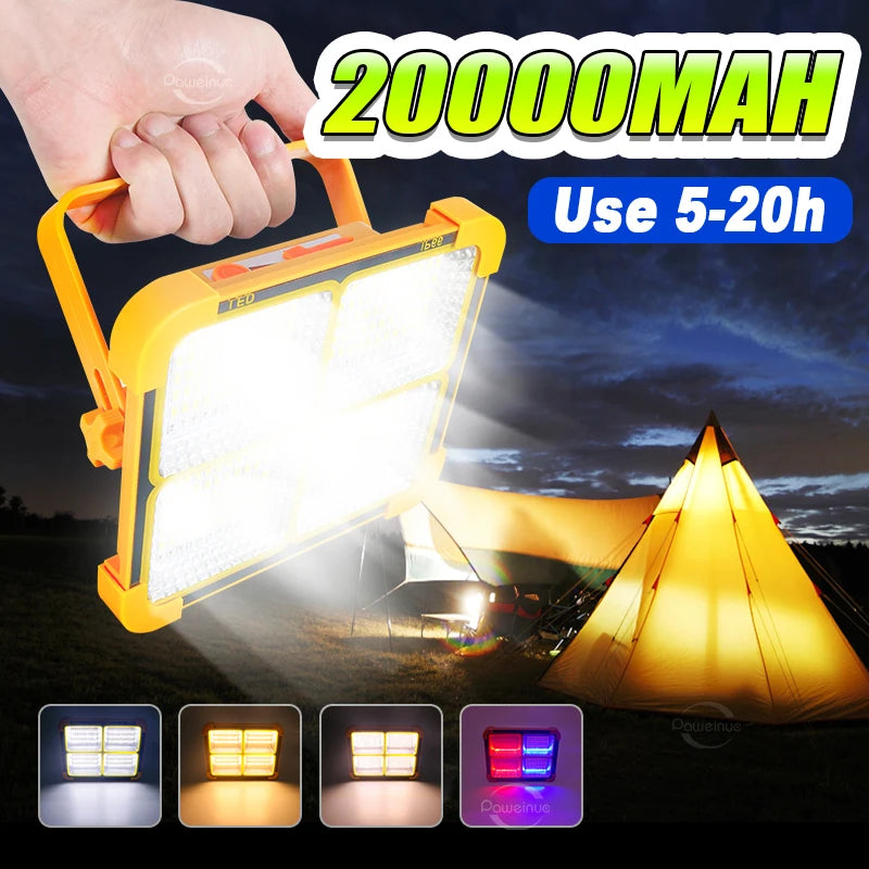 2000W Solar Rechargeable Outdoor LED Camping Lantern