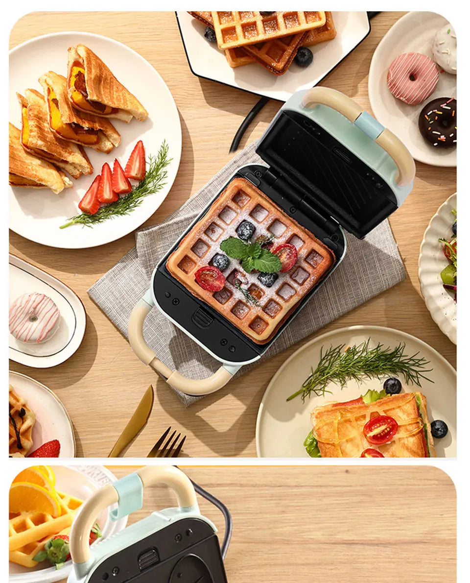 Mini Sandwich Maker & Breakfast Multi Cooker – Electric Toaster, Pancake, Waffle & Donut Maker for Kitchen