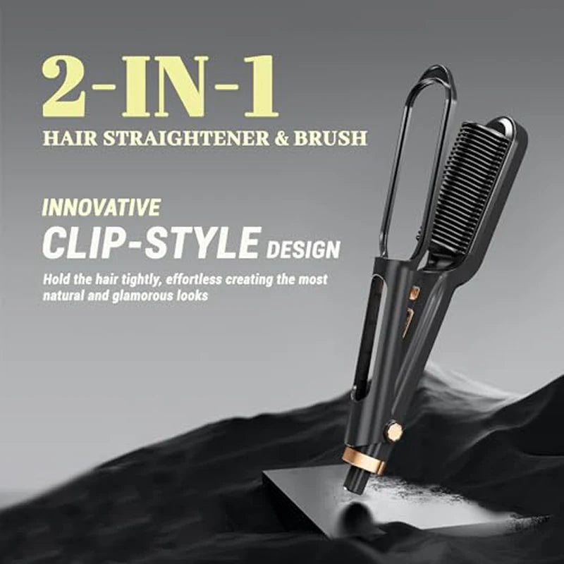 Anti-Scald 2-in-1 Electric Hair Straightening Comb – Fast Heating Negative Ion Straightener Brush