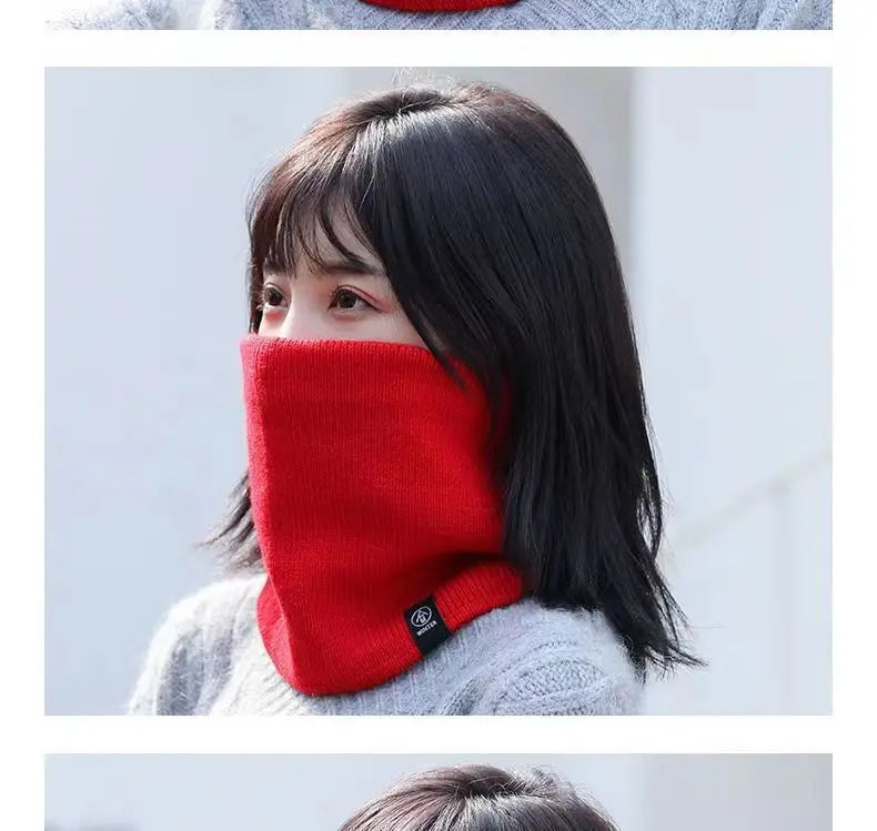 Knitted Winter Neck Warmer Scarf — Thick Fleece-Lined Unisex Face Cover