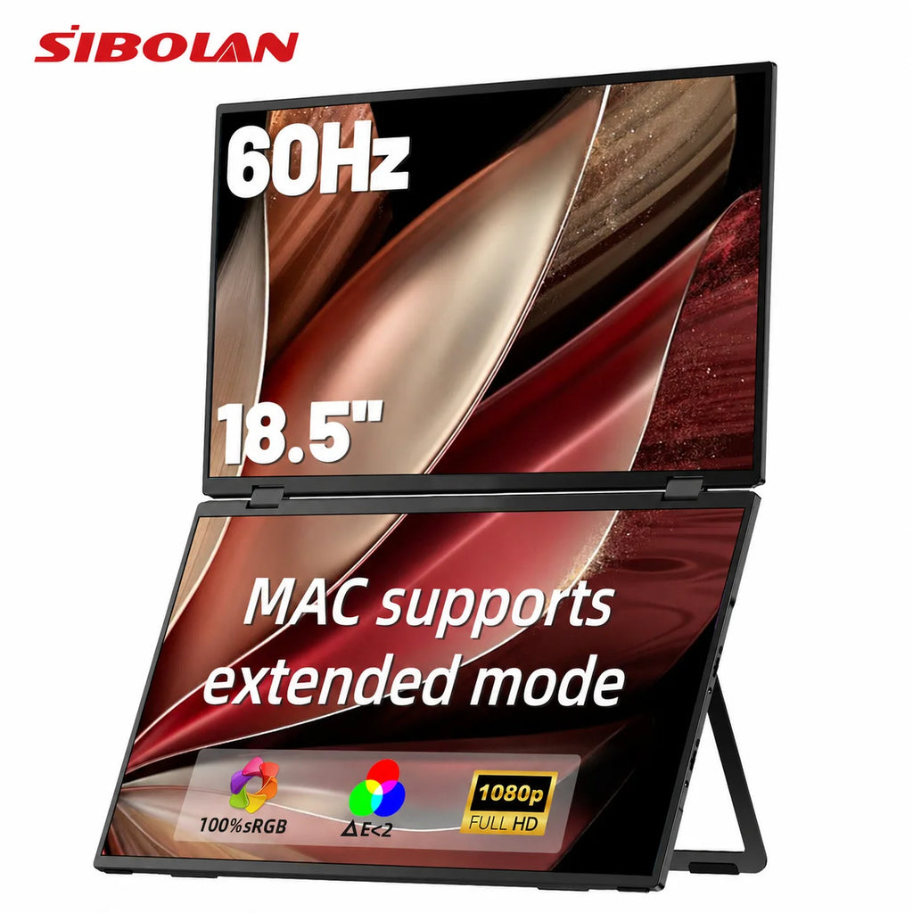 18.5-Inch Dual Portable Monitor – Full HD Folding Screens