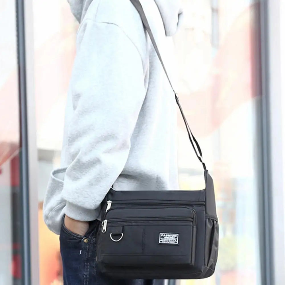 Men's Large Capacity Crossbody Bag – Multi-Pocket Business Shoulder Handbag in 4 Styles