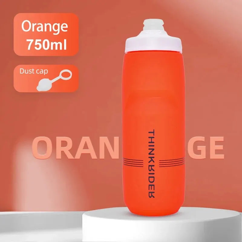 ThinkRider Cycling Water Bottle 620ml/750ml – Squeeze Jet, Leakproof, MTB & Road Bike Cage Compatible, 0–70°C