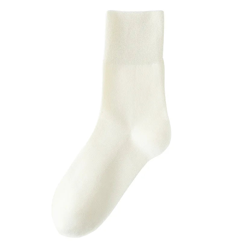 Women's Diabetic Non-Binding Socks – 5 Pairs for Pregnant, Elderly & Everyday Comfortable Breathable Black & White