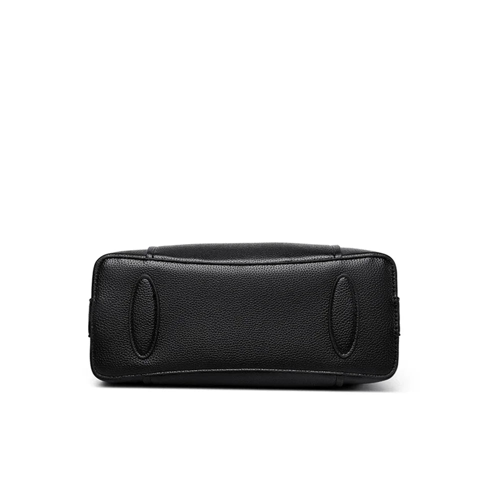 Luxury Genuine Leather 3-Layer Tote Bag – Large Capacity Crossbody Shoulder Bag for Women