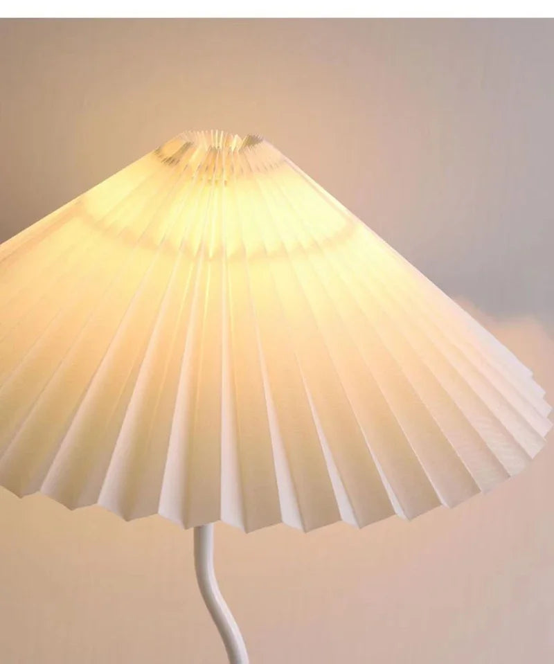 Retro LED Table Lamp – White Shade & Black Base