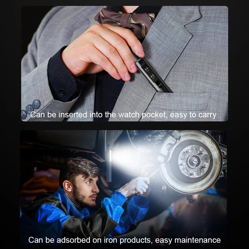 4-in-1 Rechargeable Pen Flashlight – UV, LED, COB & Red Laser with Magnetic Base for Work & EDC