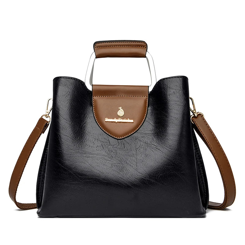 Genuine Leather Luxury Tote Shoulder Bag – High Quality Designer Crossbody Handbag for Women