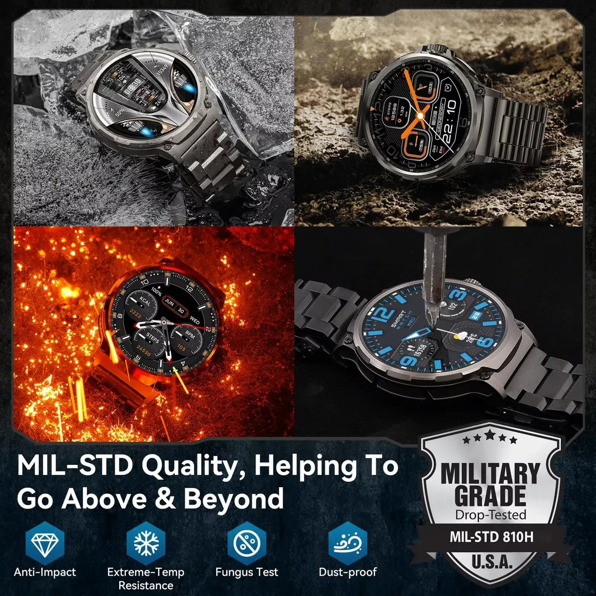 Men's GPS Smart Watch | 1.85" HD AMOLED 710mAh Bluetooth Call Sport Smartwatch for Android & iOS