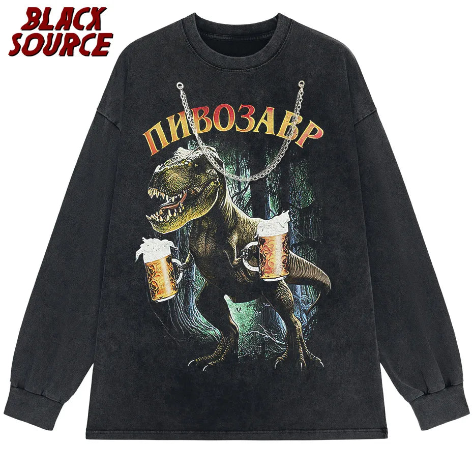 Pivosaurus Dinosaur Print T-Shirt — Unisex Casual Cotton Half Sleeve Graphic Tee