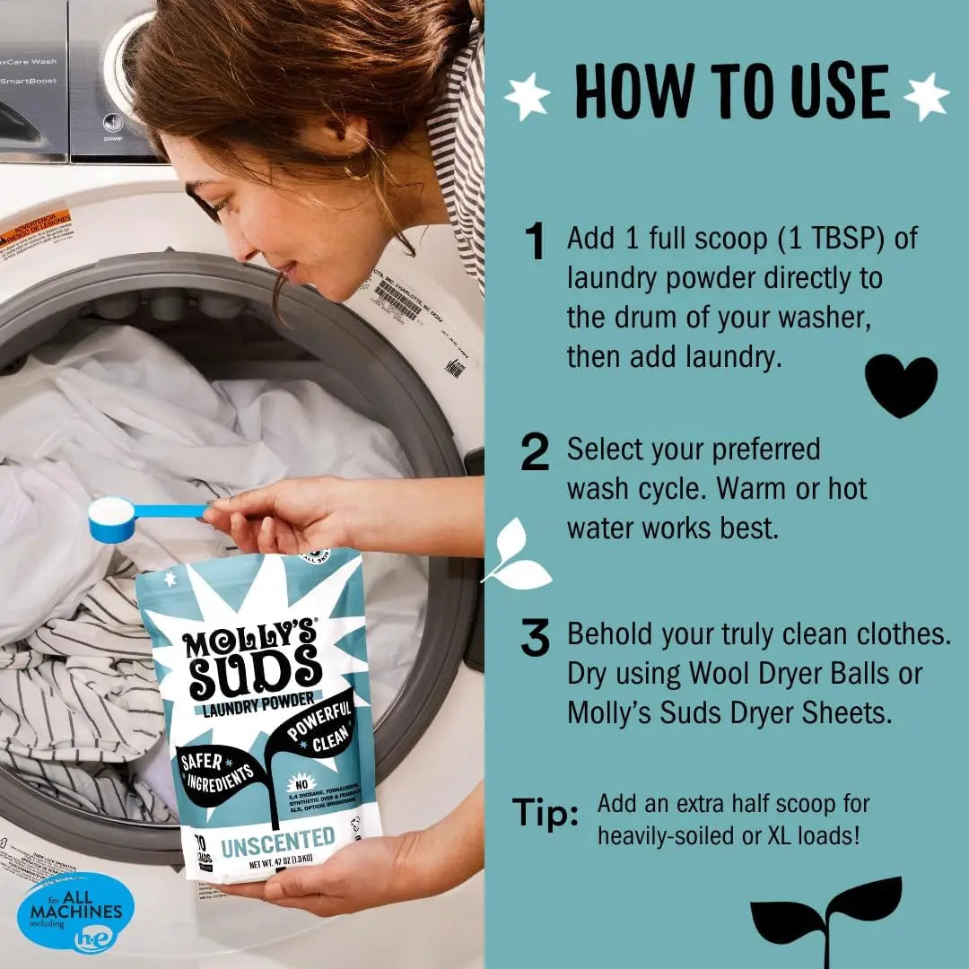 4 Ingredients. 120 Loads. Zero Irritants. — Unscented Laundry Detergent Powder for Sensitive Skin | HE Compatible, Pediatric Nurse Developed