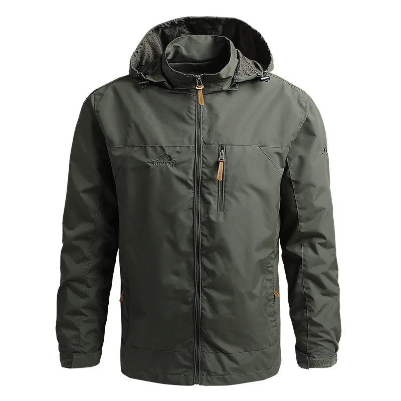 Men's Tactical Waterproof Hooded Windbreaker Jacket