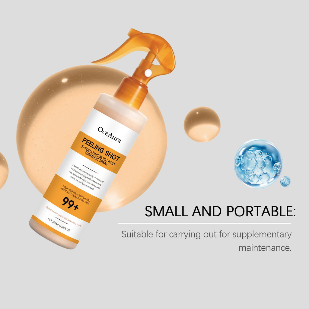 Kojic Acid Turmeric Exfoliating Body Spray – Brightening Peeling Solution 100ml
