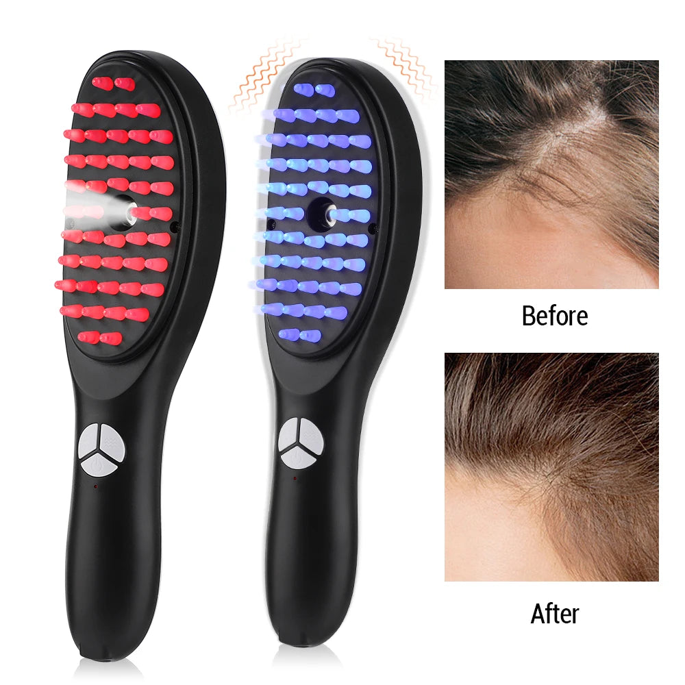 Electric Spray Scalp Massager Comb — LED Light & Mist Spray Hair Growth Device