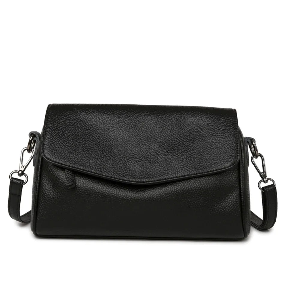 VANDERWAH 100% Genuine Cow Leather Flap Crossbody Shoulder Bag – Designer Messenger Handbag for Women