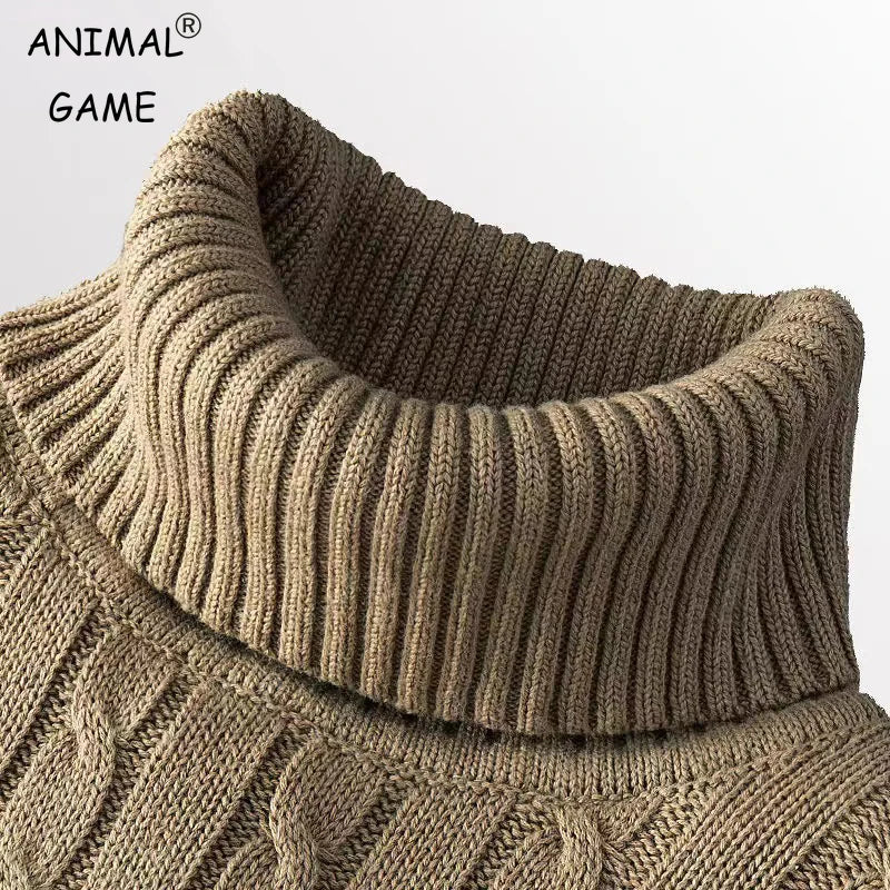 Men's Turtleneck Knitted Sweater — Classic Winter Knitwear