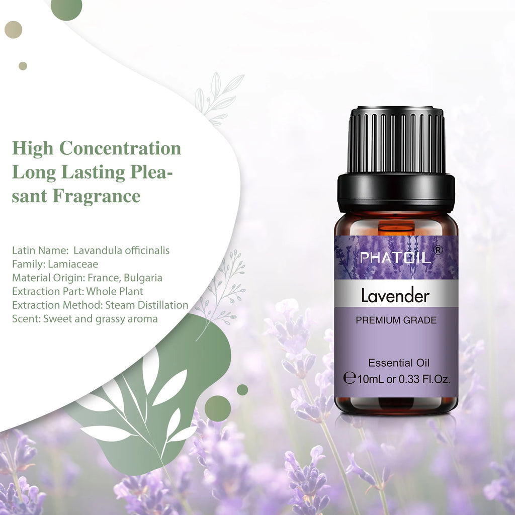 Pure Plant Essential Oil 10ml – Aromatherapy Oil for Diffusers, Humidifiers & DIY, 37 Scents
